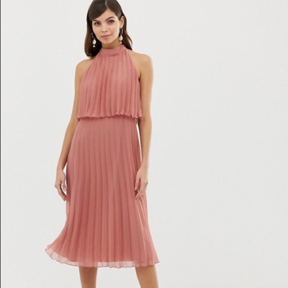 ASOS Design halter tie neck midi dress. Size 4.